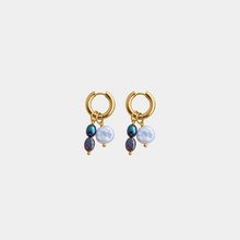 Load image into Gallery viewer, Chaos Pearl Hoops