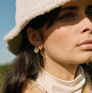 Emerald tag Earring