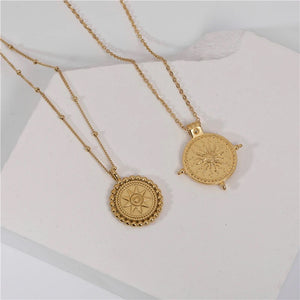 Dotted Star compass necklace