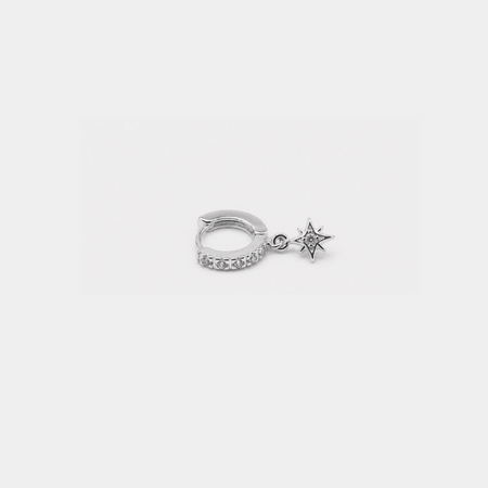 Twinkle Jingle star huggie Silver