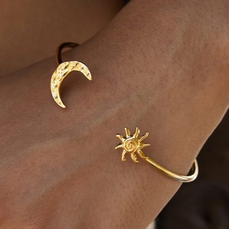 Spiral Sun & Moon cuff