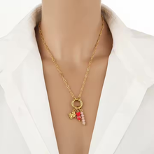 Load image into Gallery viewer, Heart/Sun Clip Necklace