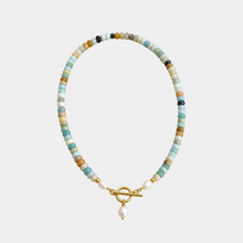 Load image into Gallery viewer, Beaded Sage Pearl necklace