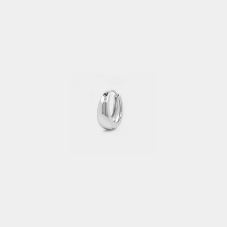Bold teardrop huggie Silver