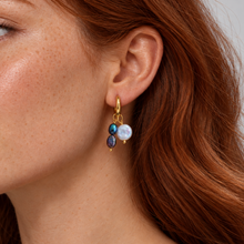 Load image into Gallery viewer, Chaos Pearl Hoops