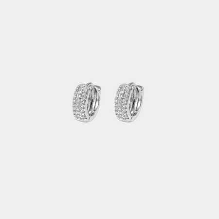 Crystal bold huggie Silver
