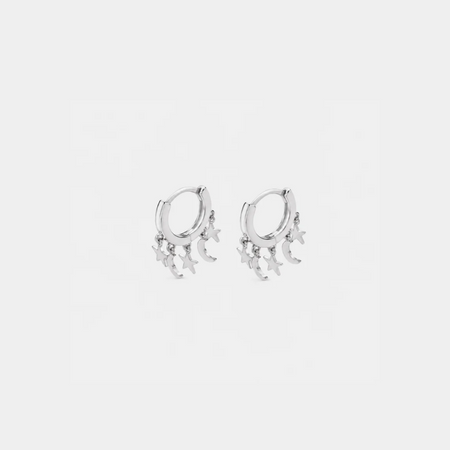 Falling Star Silver hoops
