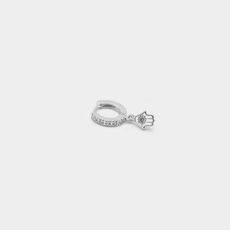 Silver Hamsa huggie