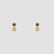 Load image into Gallery viewer, Black Ornamental stud Gold
