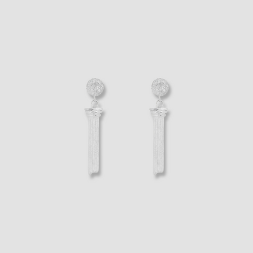Pillar earrings Silver Pair