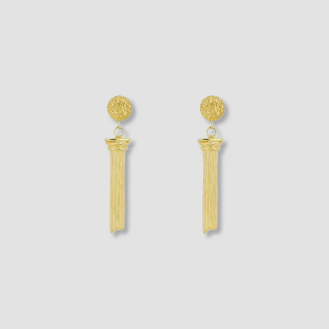 Pillar earrings gold pair