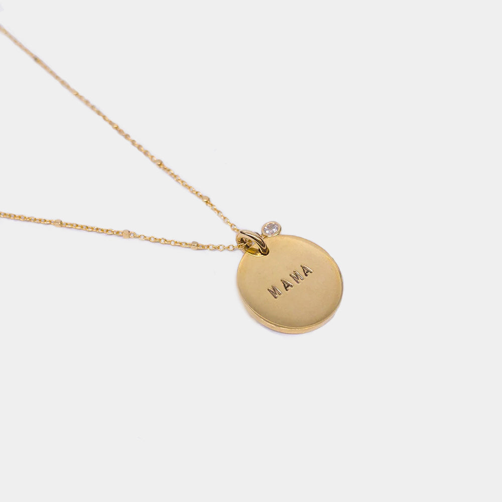 Mama Coin Necklace - Plain delicate chain